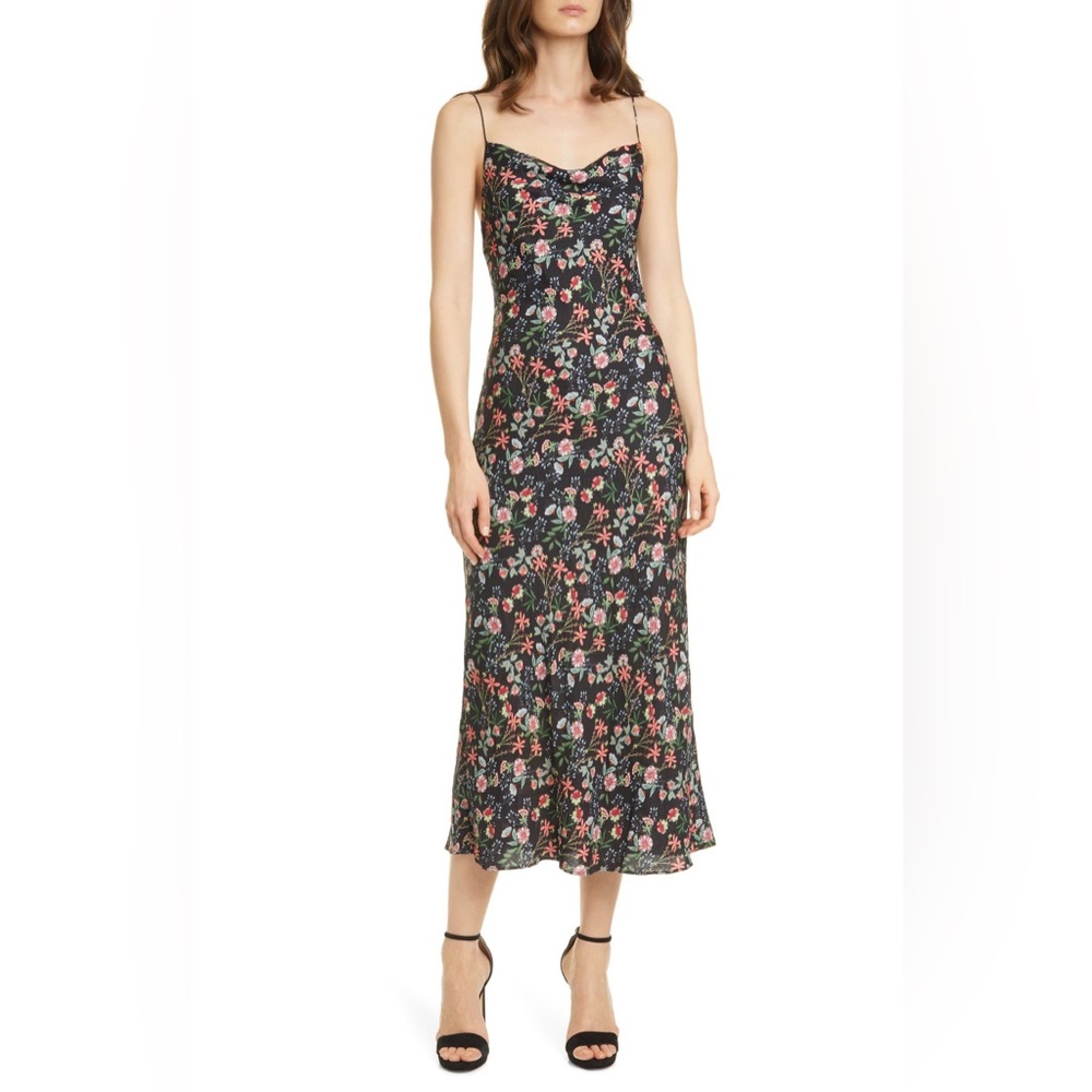 Alice + Olivia Harmony Floral Midi slipdress